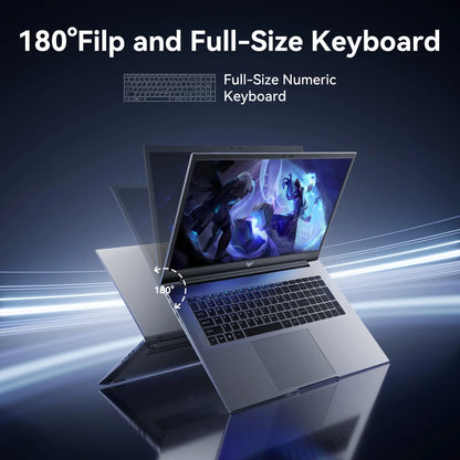 KAMRUI 18.5" 8000mAh Laptop Intel N150 4Core 16GB DDR4 512GB SSD Win11 Pro WiFi5 180° Foldable Notebook Computer for Home Office