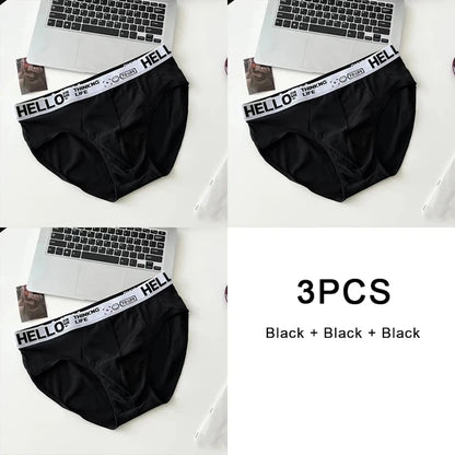 3Pcs/Lot Men's Underpants Soft Men Panties Sports Personality Boxers Breathable Large Size Panties Briefs for Men Underwears