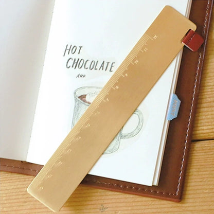 Fromthenon Vintage Art Travel Notebook Brass Bookmark Ruler Copper Number Letter Ruler DIY Accessories