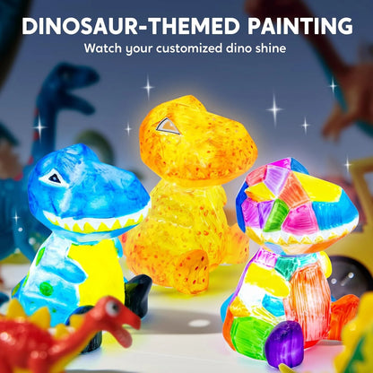 JOYFY DIY Night Light Paint Your Own Dinosaur Lamp Arts & Crafts Kit School Activities Art Supplies Painting Kits Birthday Gifts