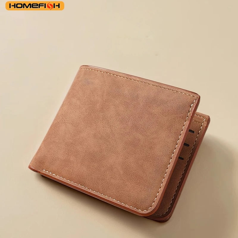 HOMEFISH Fashion Short Wallet for Men, Lightweight Portable Card Holder with Ample Bill Storage