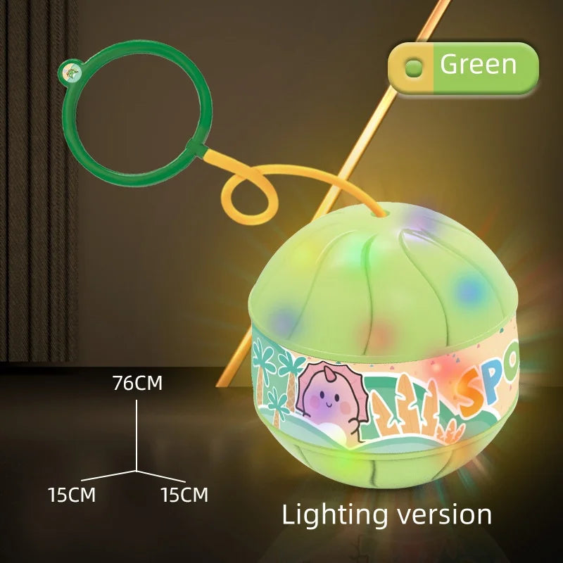 Kids Jumping Ball Glowing Elastic Ball with Foot Ring Elastic Jump Rope Sports Exercise Equipment Boys Girls Play Fitness Toy