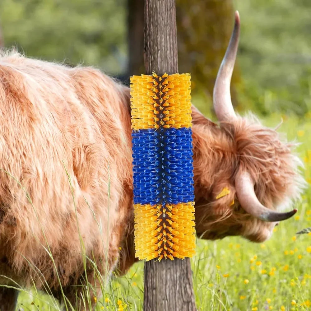 Horse Brush, Livestock Scratching Brush, Goat Brush, Goat Scratching Post, Livestock Scratcher for Horses, Cows, Goats & Pigs Promotes Cleanliness & Skin Health