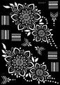 Flower Tattoo Stencil Reusable Henna Template for Hand and Body Henna Tattoo Design for Wedding Festival Party Tattoo Tools