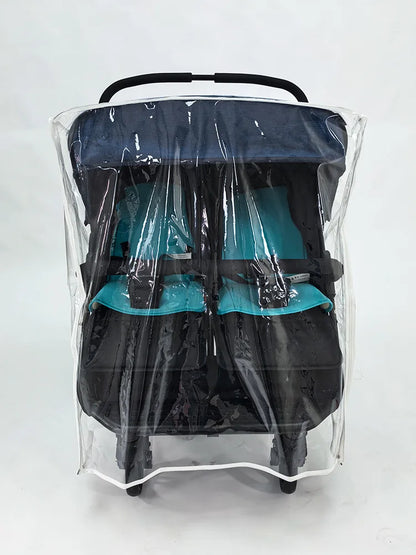 Twin Stroller Rain Cover Windshield Double Front Stroller Universal Rainproof Warm Cover Cart Raincoat Baby Stroller Accessories