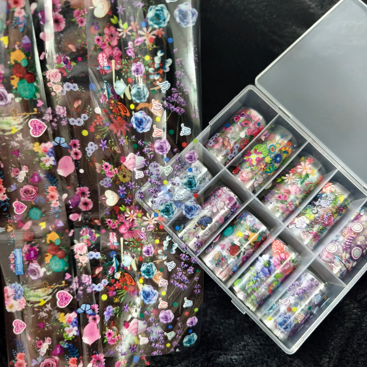 10Rolls Halloween  Flower Plaid Angel Marble  Bow Nail Foils Transfer Paper  Nail Art Stickers   Decal  Nails Decoration
