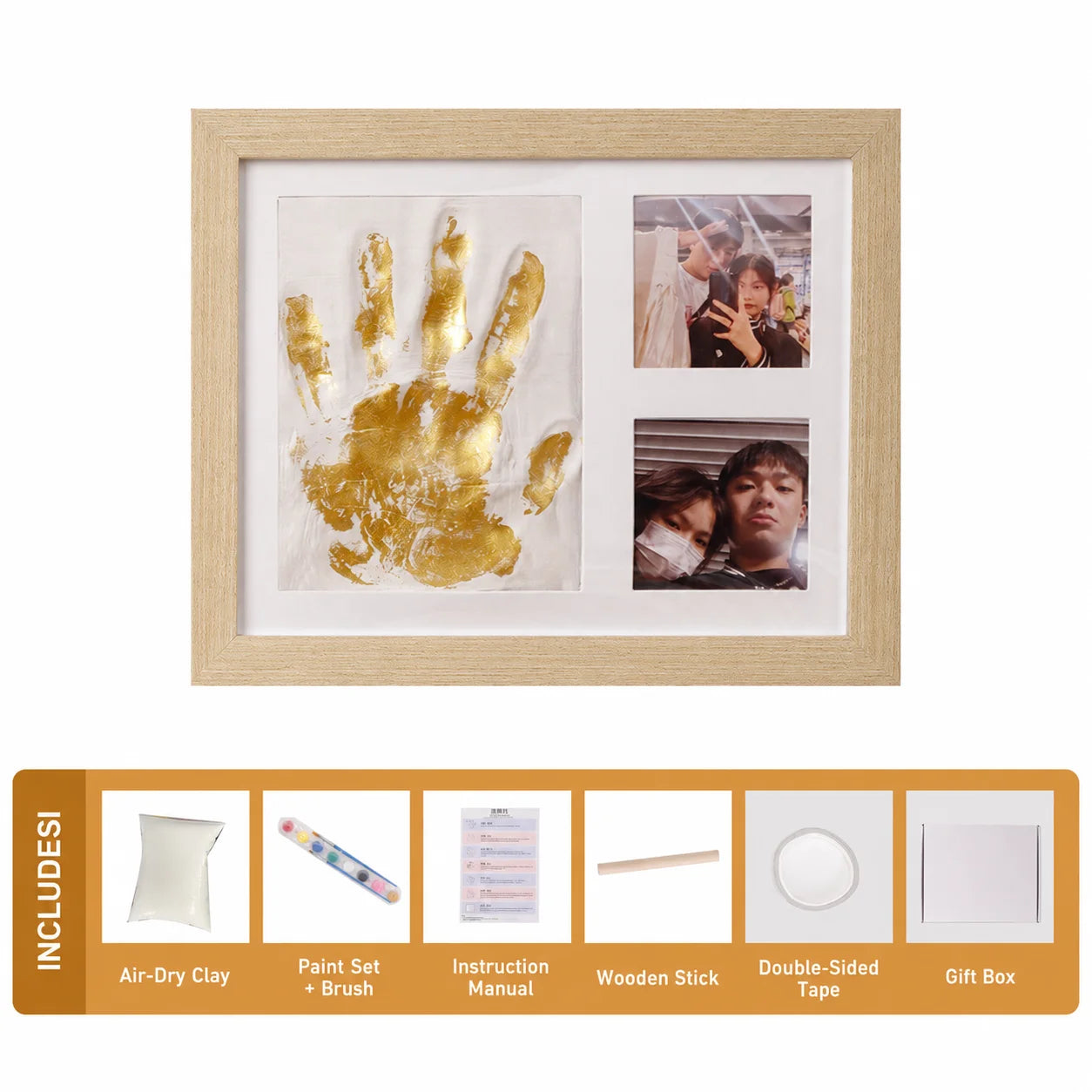 Hot Sale DIY Pet Paw Print Memorial Kit With Clay Mold Photo Frame Exquisite Gift Box for Dog Cat Loss Keepsake Creative Lovers