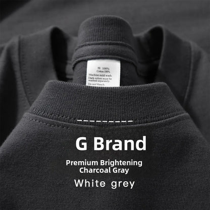 300g Cotton T Shirts Men Short Sleeved Heavyweight Summer Round Neck Loose Breathable Shirt for Men Women Basic Tee