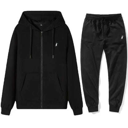 Autumn and Winter 2025 new Men's sportswear set, a fashionable outdoor zipper warm men's casual sweatshirt + pants 2-piece set