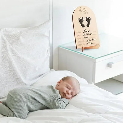 Wooden Fashion Double-sided Ultrasonic Photo Frame Stand Firm Announcing Pregnancy Commemorating or Newborn Birth Ornaments Gift