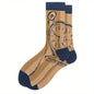 1 pair of men's cartoon printed tool pattern with unique and personalized long socks men  socks