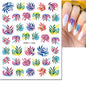 3d Nail Art Decals Elegant White RoyalBlue Roses Flowers Adhesive Sliders Nail Stickers Decoration For Nail Manicure