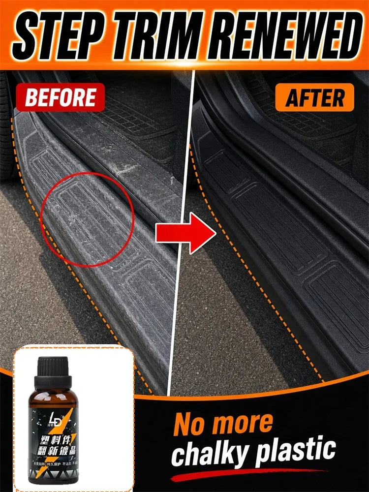 Hydrophobic Plastic Restorer Kit – Repels Water & Restores Gloss on Car Trim, Long-Lasting Coating for Exterior Detailing
