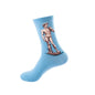1 Pair Van Gogh Starry Night Cotton Socks Women Men Mona Lisa Oil Painting Retro-classical Series Skateboard Casual Couple Socks