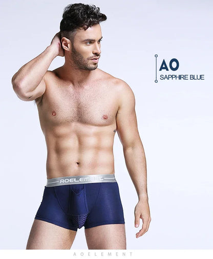 Bullet separate underwear Men's ventilated summer dry underpants Ice silk bag ice healthy boxers