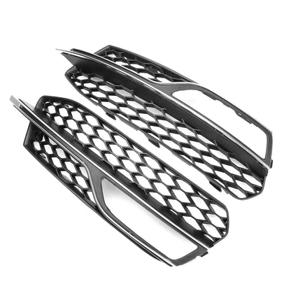 For Audi A3 S-Line S3 2014 2015 2016 Pair Car Front Bumper Fog Light Grille Cover Honeycomb Mesh Fog Lamp Cover Racing Grill