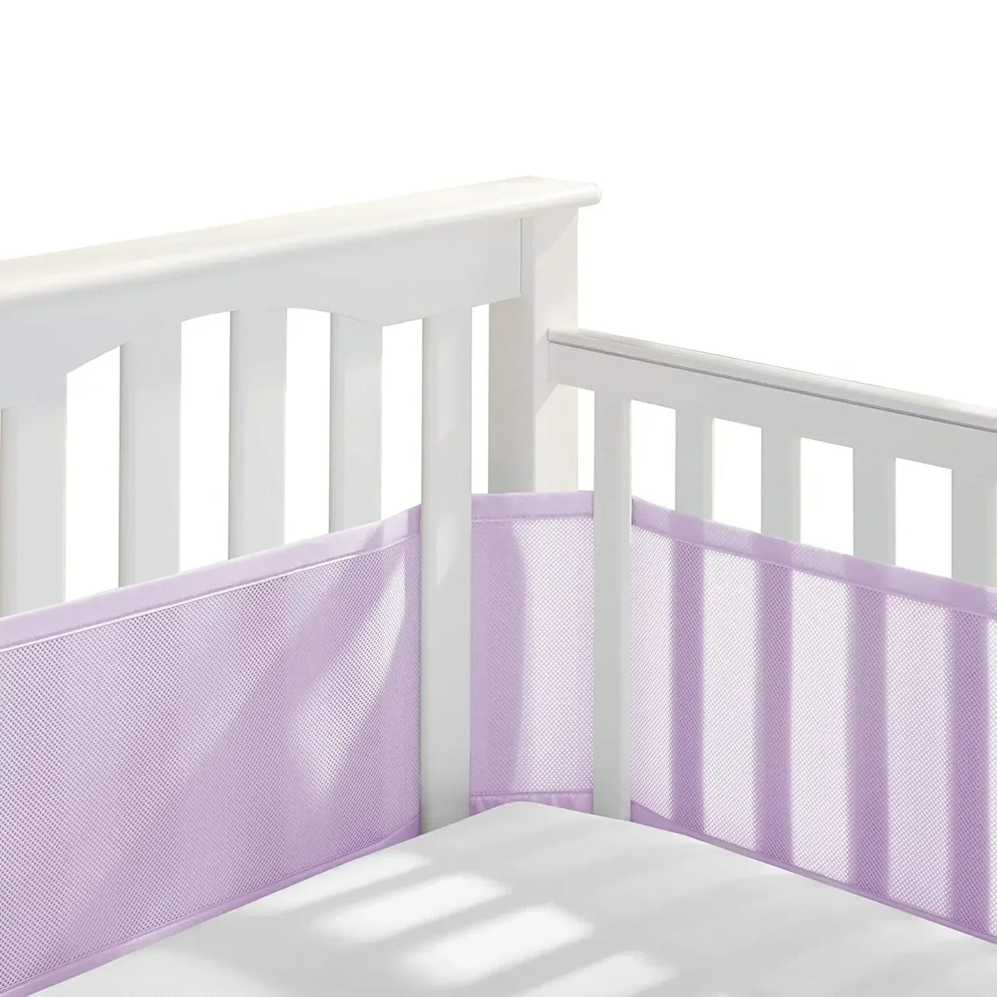 Breathable Mesh Bed Liner 4 Panel Baby Cot Fence Cotton Railing Thicken Bumper One-piece Crib Around Protector Baby Room Decor