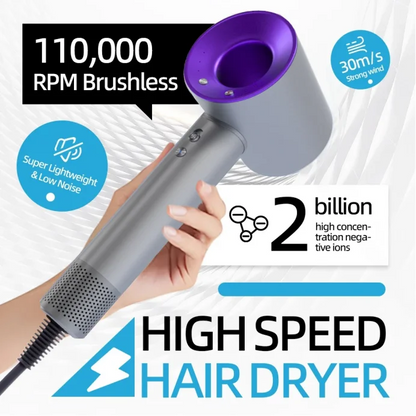 Professional Ionic Hair Dryer, 1800W High Speed Blow Dryer with Diffuser & Nozzle, Constant Temperature Hair Care, Powerful AC M
