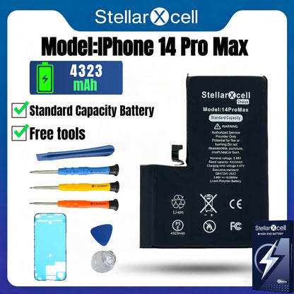 StellarXcell Choice Battery for iPhone 11 12 13 14 15 Mini Plus Pro Promax Original Capacity Replacement Bateria High Quality
