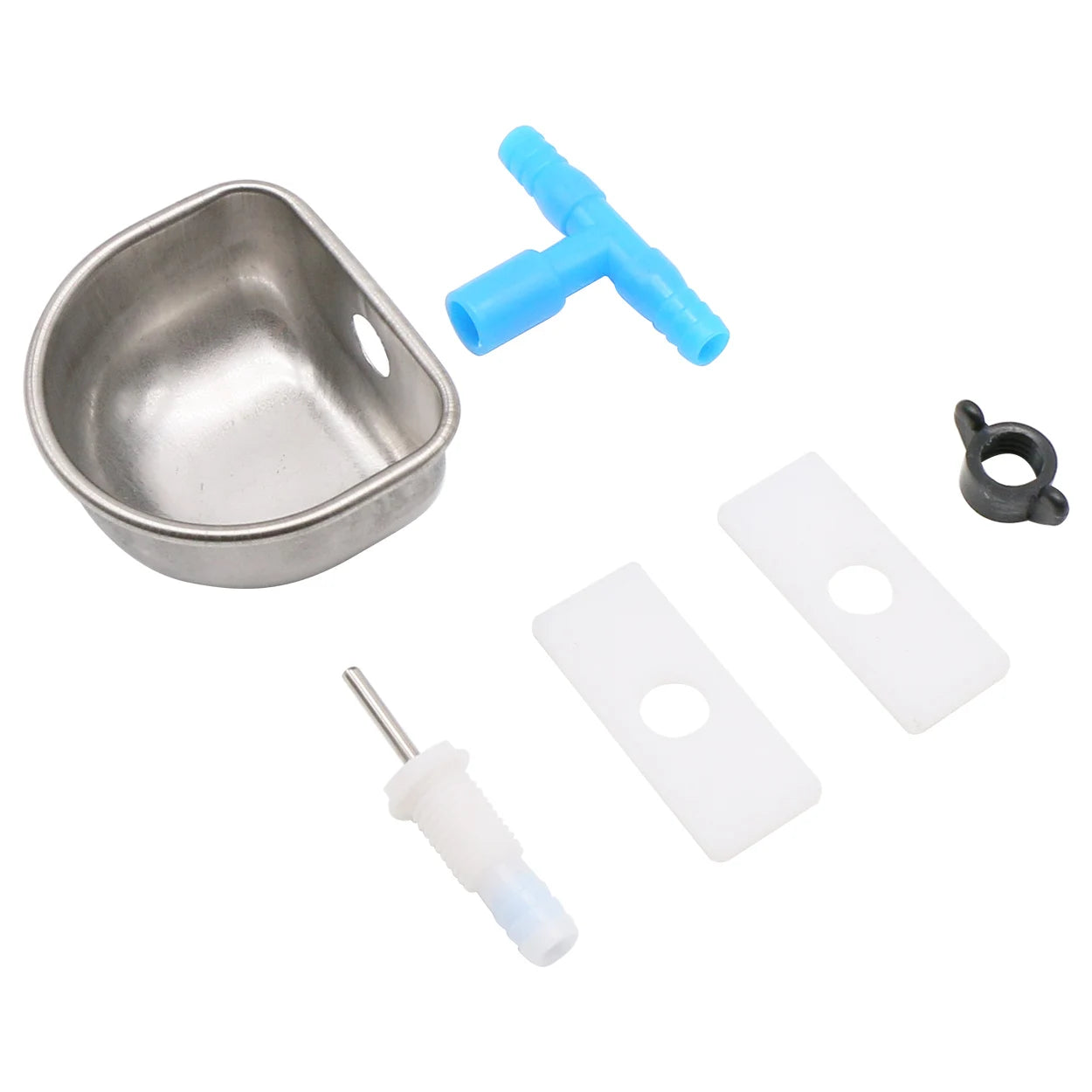 10Pcs Rabbit Water Bowl Farm Rabbit Automatic Drinker Rabbit Cage Fix Cup Fox Mink Stainless Steel Drinking Bowl Farm Breeding