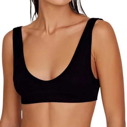 Women Push-Up Bra Small Cup Non-wire Bralette U-Neck Ribbed No-Pad Underwear Multiple Colors Crop Top Ladies Sexy Lingerie M-XL
