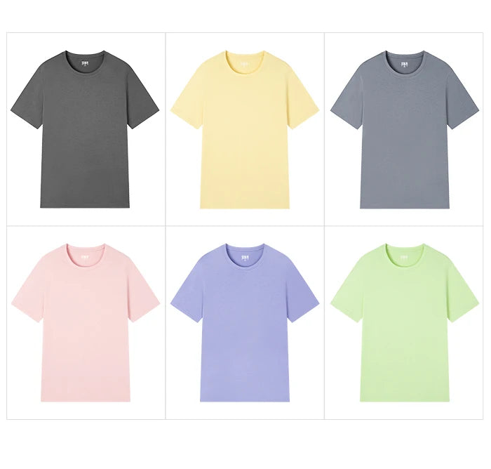 Semir Short Sleeve Men T-Shirt Cotton 2026 Summer New Man Clothing Thin And Versatile T Shirt Couples Solid Color Tops
