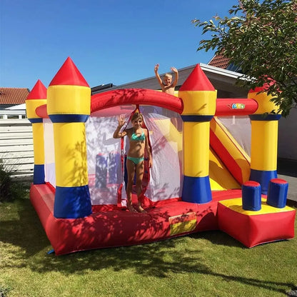 KF Bounce House with Slide Commercial Bouncy Castle for Age 8-12 Inflatable Bounce House with Blower for Outdoor Party