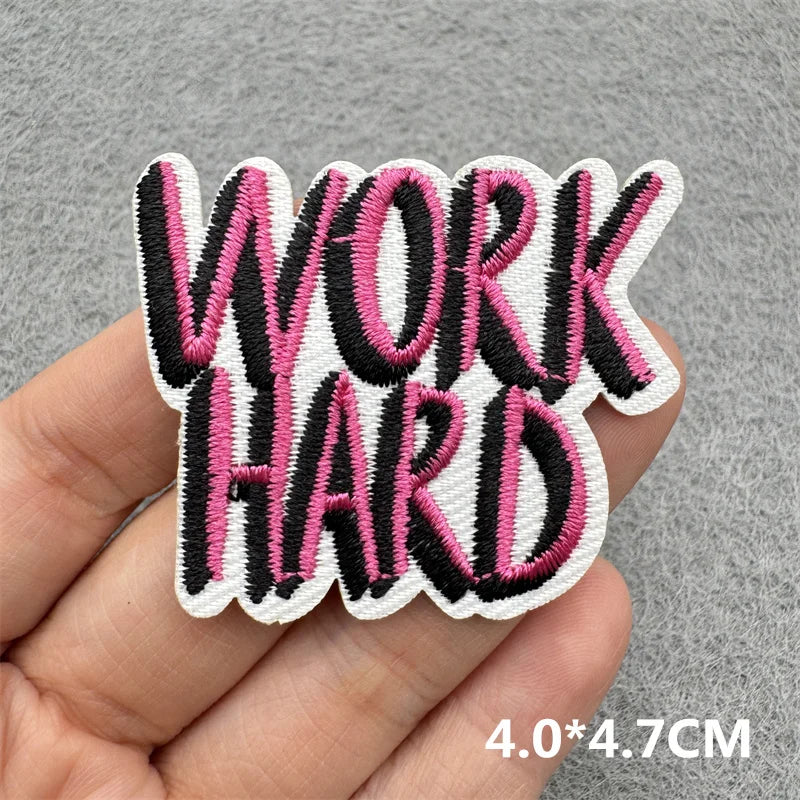 Cartoon Embroidered Patches For Clothing Slogan Letters Embroidery Patch For Clothes Iron On Patches On Clothes Jackets DIY