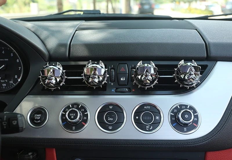 NO PERFUME Bulldog Air Freshener Car Perfume Car Decoration Auto Geur Clip Bulldog Fragrance Scent Parfum Voiture Car Diffuser