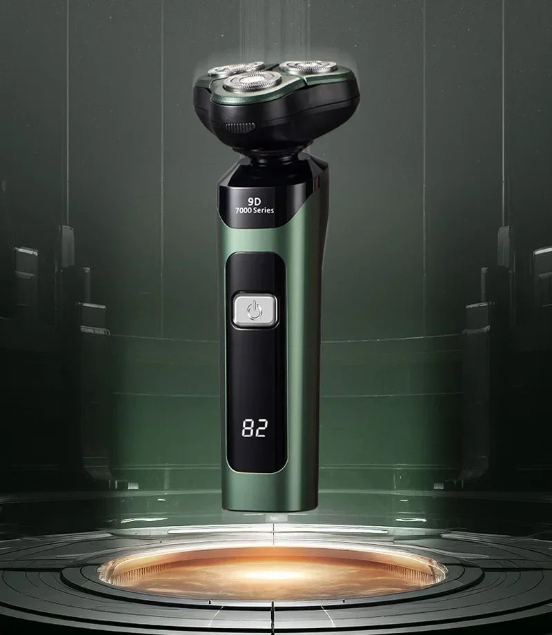 Men's Electric Shaver Intelligent Digital Display Waterproof Full Body Wash High Power Rechargeable Beard Trimmer