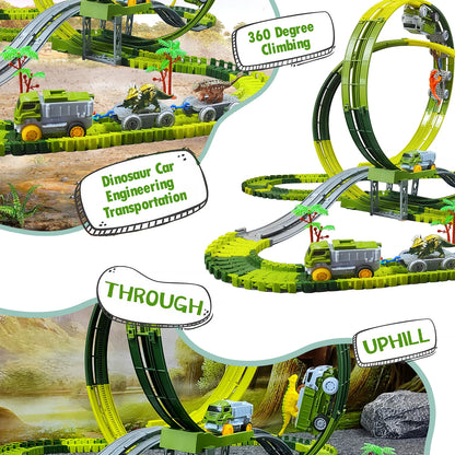 Space Track Toys Magic Climbing Electric Engineering Race Car Toy Bendable Flexible Race Track Cars Train Toy For Kid Gift