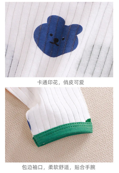 1Set Summer Pour Cotton Boy Girl Outfit Baby Infant T-shirt+Pant Set Kid Cartoon Clothe Set Children Solid Air Conditioning Suit
