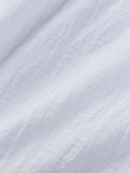 Men's Cotton Linen Short-Sleeve Shirt with Stand Collar & Half-Button Placket - Casual Outdoor Leisure Wear for Spring and Summe