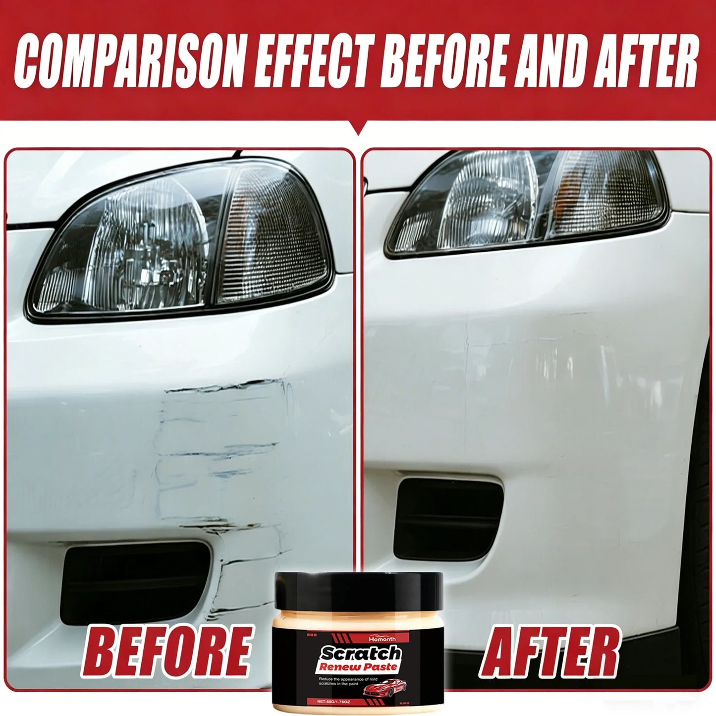 Car Scratch Remover Cream, Professional Auto Paint Polishing Paste for Scratch Care and Glossy Surface Renewal