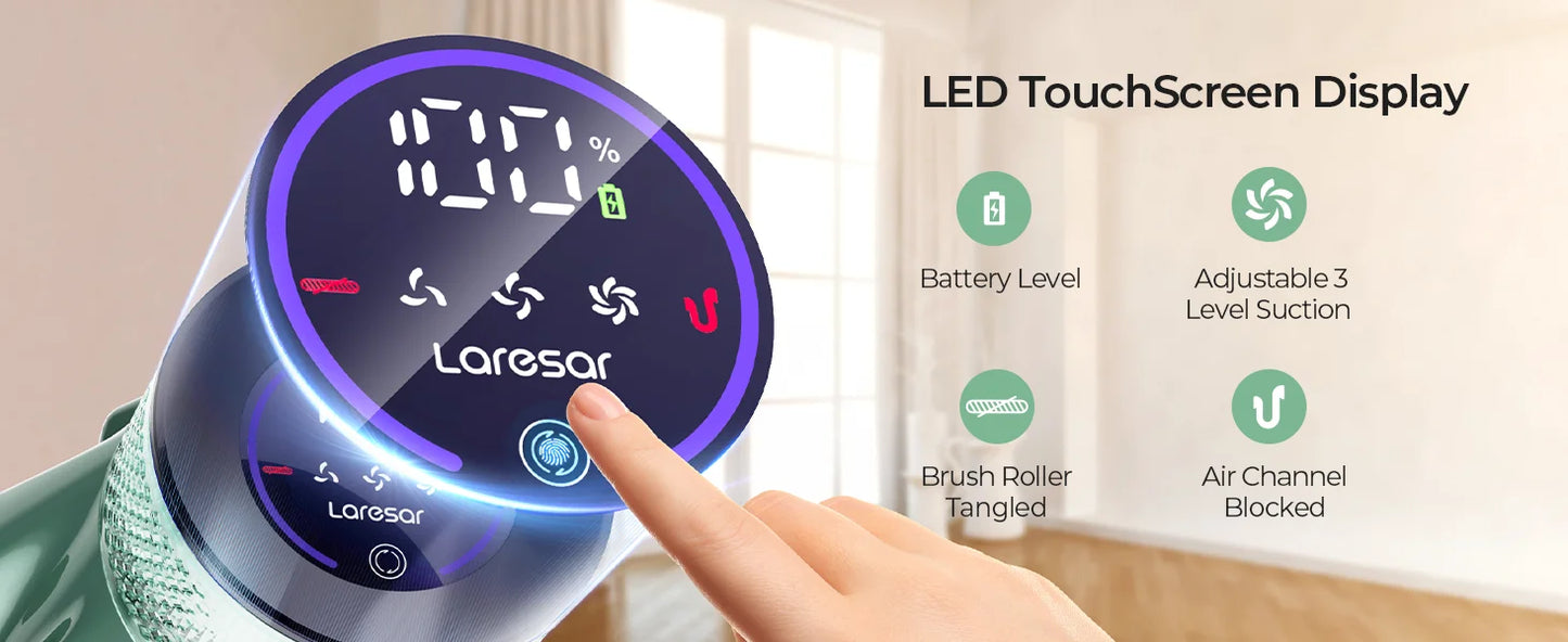 Laresar V7 PRO 600W 65000PA Cordless Vacuum Cleaner Handheld Home Appliance Aromatherapy Function Long Hose Sofa Suction 2026 NE
