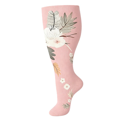 2XL-4XL Plus Size Compression Socks for Women Men 20-30 MMHg Wide Calf Extra Large Knee High Flight Sock for Circulation Support