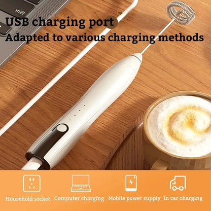 Mini Electric Milk Foamer Blender Wireless Coffee Whisk Mixer Handheld Egg Beater Cappuccino Frother Mixer Kitchen Whisk Tools