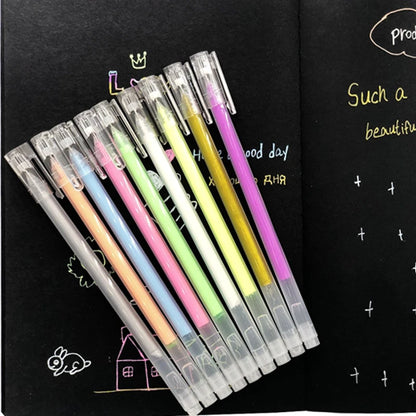 9Pc Pen+1pc Notebook Set 2025 Sketchbook Diary for Graffiti Soft Cover Black Paper Sketch Book Notebook Office School Supplies