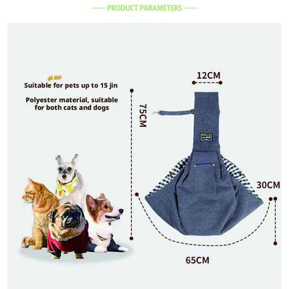 Breathable Pet Sling Carrier Bag for Cats Small Dogs Up to 7.5kg - Portable Single Shoulder Travel Pet Carrier