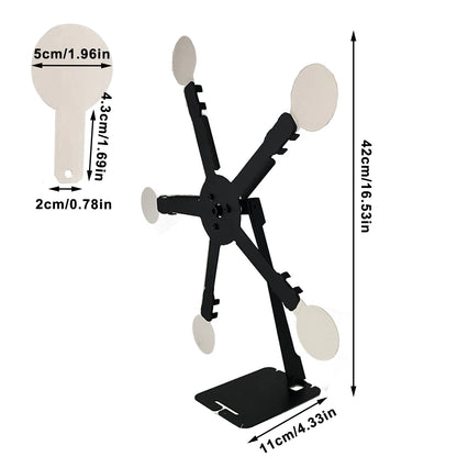 Shooting Target Five Magnetic Spinner Target Resetting and Rotate Metal Shooting Targrt for Shooting Practice