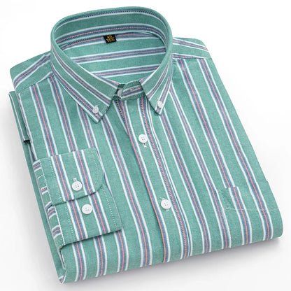 The new 10XL and 11XL oversized Oxford fabric men's shirt is 100% pure cotton, fashionable, casual and business without ironing