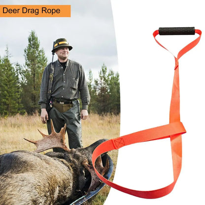 Deer Drag Harness Heavy Duty Deer Dragging Rope Deer Tow Strap Harness for Safety and Durability Orange Deer Pulling Accessories