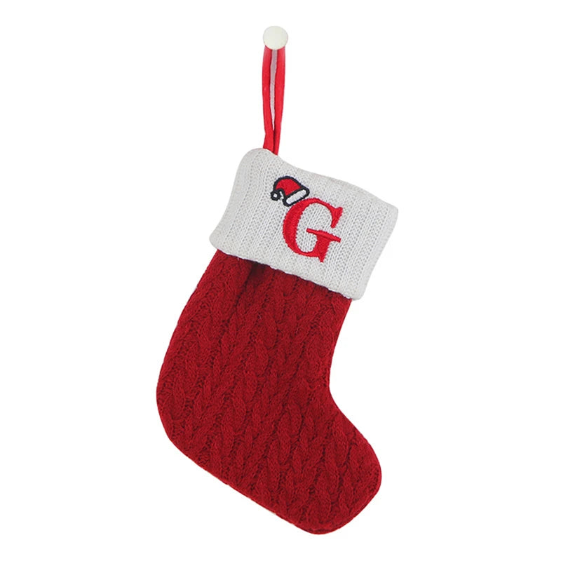 Christmas Alphabet Knitting Socks Christmas Tree Ornaments Christmas Decorations For Home 2024 Navidad Noel 2025Xmas Gift