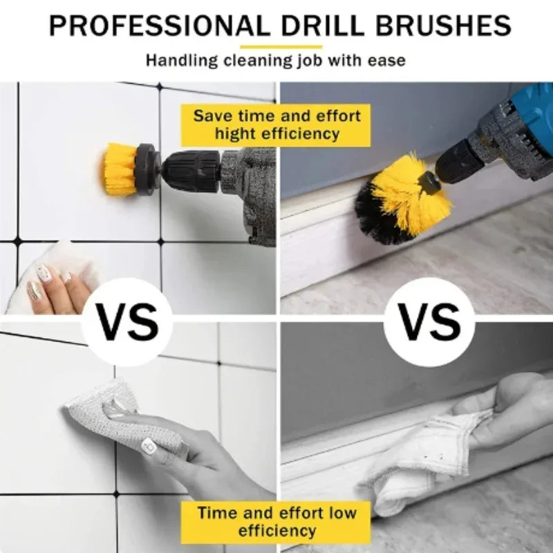 Electric Drill Brush Attachment Set Power Scrubber Brush Car Polisher Kitchen Bathroom Cleaning Kit Toilet Cleaning Tools