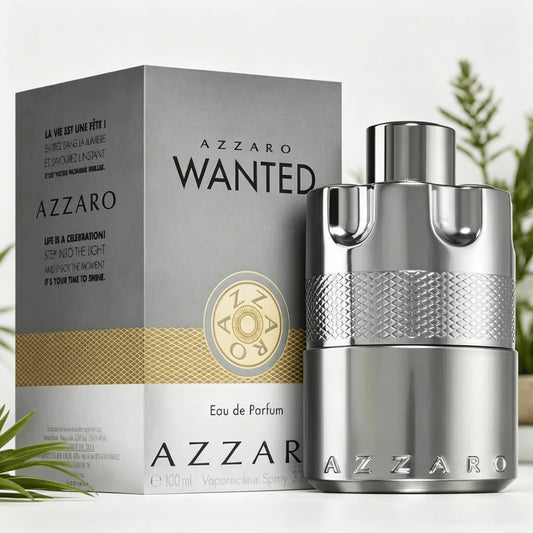 Azzaro Wanted vyriškas EDT kvepalai 100 ml dovanų dėžutėje, ilgai išliekantis pikantiškas medienos ir citrusinių vaisių aromatas, sidabro metalo dangtelis, prabangaus buteliuko kvapas – dovana vyrams