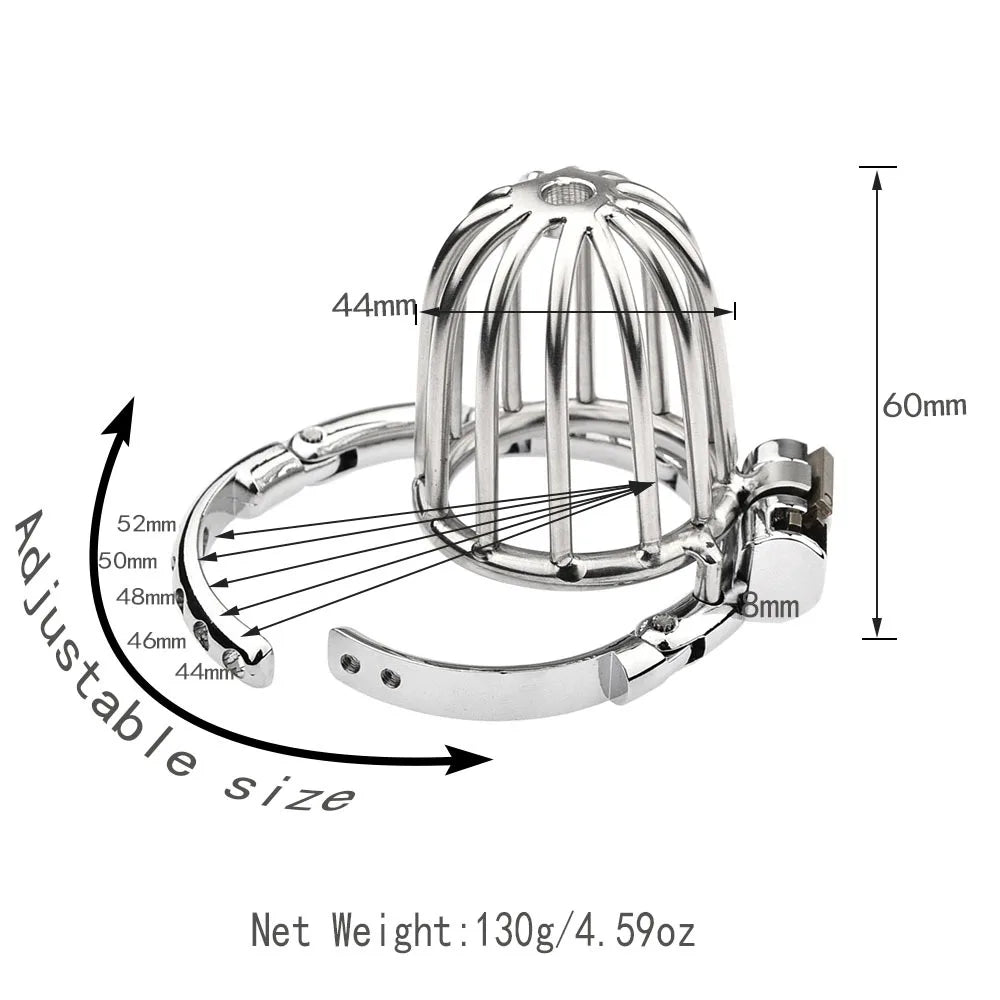 2025 Adjustable Clasp Chastity Cage Sex Toys for Men Metal Penis Ring Sleeve Bdsm Penis Bondage Erotic Urethral Lock Cock Cage