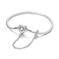 New Charm Bracelet 925 Silver Heart Shape Holy Mother Snake Chain Clasp Bracelet Fit Original Bead DIY Fashion Jewelry