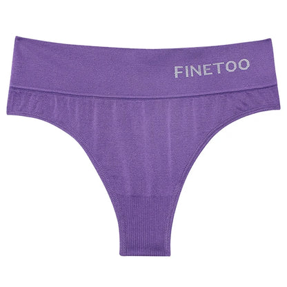 3PCS/Set Women's Panties Sexy Underwear FINETOO Large Size Thong Women Seamless Panties High Waist Girls Thongs M-2XL