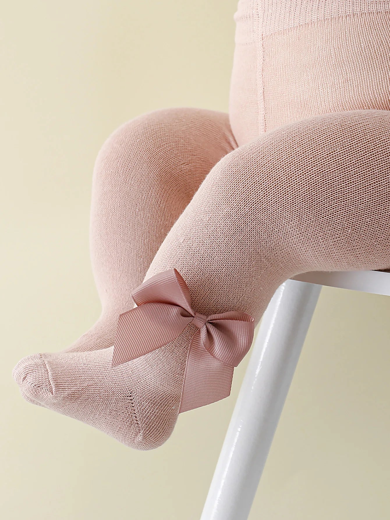 0-36 Month Baby Girls Solid Color Pantyhoses with Threaded Bowknots,Elastic Waist Leggings Tights for Casual Daily Spring Autumn