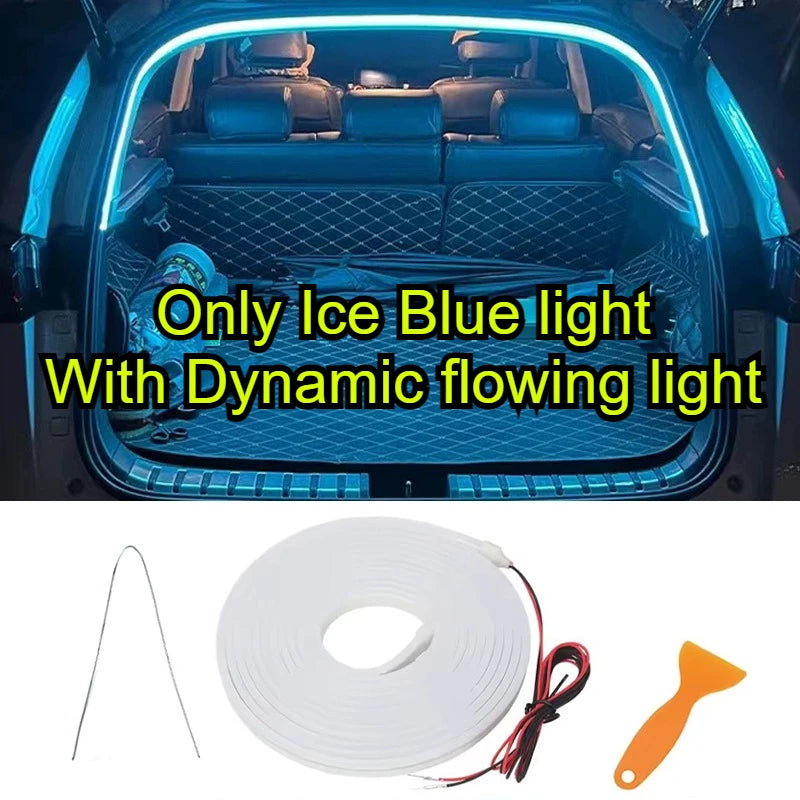 RGB 5M Car Rear Trunk Brighten LED Strip Multifunctional for Waterproof Flexible Light APP Control Connector Plug & Play 12V